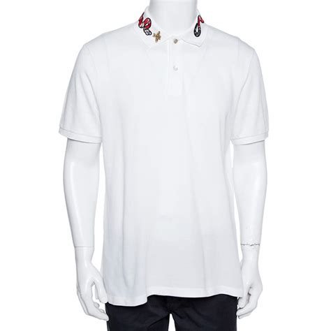 gucci white polo with snake